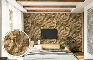 Papel Tapiz 3D de Diseño Moderno y Buena Calidad, Papel Tapiz de PVC 53, Papel Tapiz Blanco y Dorado para China - Product Image 2