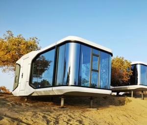 กระท่อมเล็กจิ๋วทรงแคปซูลแบบหรูหรามีพื้นที่สำหรับใช้ในเชิงพาณิชย์โรงแรมชายหาดกลางแจ้งบ้านหรูพรีแฟบสำหรับการค้า - Product Image 1