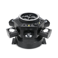 Lumière de scène DJ LED DMX à six bras, effet œil d'abeille, personnalisable en usine OEM/ODM, lumière stroboscopique disco, lumière laser RGBW 150W, lumière de fête, faisceau E27, télécommande