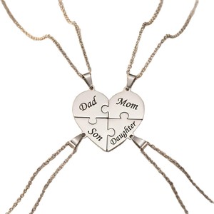 Collana Personalizzata con Ciondolo a Cuore Puzzle in Lega di Rame, Stile Minimalista OL, Placcata in Oro Rosa, Fai-da-Te - Product Image 5