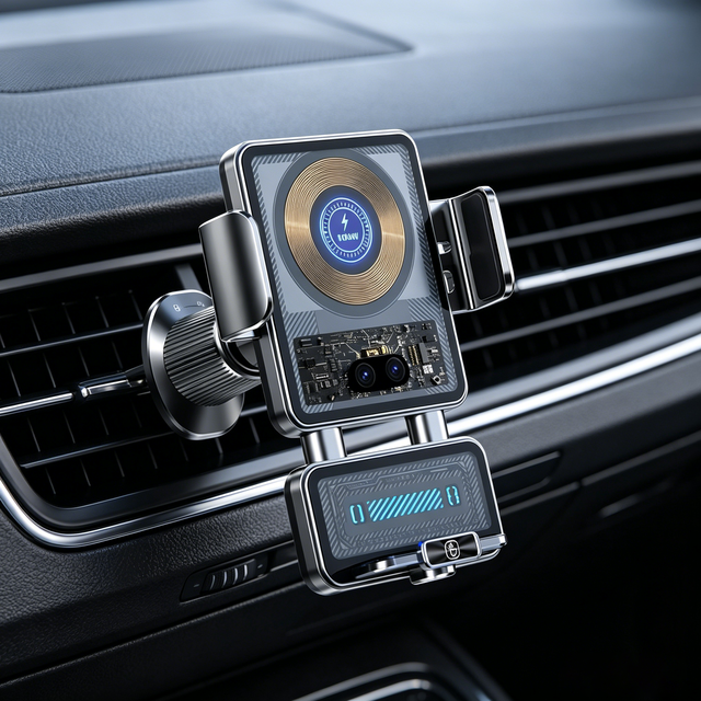 Vehicle Infrared Induction Mount for Car Air Vent, 66W Wireless Flash Charging Phone Holder
