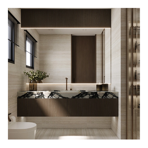 Hotel Wall Mount <strong>Wood</strong> <strong>Bathroom</strong> <strong>Cabinet</strong> Vanity Customized with Mirror 42 Inch Modern Waterproof <strong>Cabinet</strong> - Product Image 5
