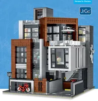 Mork 10204 blocos de construção de diy, vila, série, casa do café do jardim, blocos de plástico, modelo de brinquedos para crianças