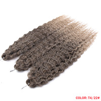 MUMENG BF003 Tresses synthétiques en soie haute température pré-collées style européen et américain, extensions de cheveux bouclés ondulés effet eau