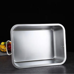 Sartenes para hornear de acero inoxidable de alta resistencia con doble ASA Rectangular para asar pavo y lasaña para hornear en casa - Product Image 6