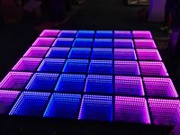Plancher de danse LED 3D portable de haute qualité avec miroir éclairé en verre trempé RGB pour fête disco