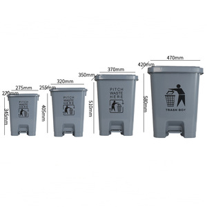 Contenedores de Residuos Médicos Amarillos Rectangulares con Tapa y Pedal para Uso en Interiores y Exteriores en Hospitales 275mm 320mm 370mm 470mm - Product Image 2