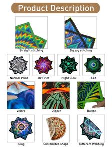 Vendita calda personalizzabile tessuto filante a stella reattiva UV colori vivaci forma quadrata rotazione stella calda <span class=keywords><strong>Dapo</strong></span> - Product Image 6