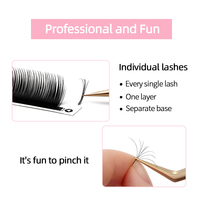Cils de camélia personnalisés Private Label Matte 0.07 c d Curl Easy Fan Extension de cils individuelle faite à la main professionnelle