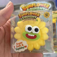 Nouvelles blocs de construction de 7 cm, motif tournesol, avec expression mignonne et amusante, en forme de fromage, à rebond lent, jouet de décompression à presser, décoration