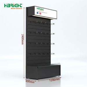 Highbright Customized <b>Black</b> LED Light Supermarket <b>Shelves</b> Modern Durable Hook Display <b>Shelves</b> - Product Image 1