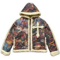 Veste d'hiver pour homme, décontractée, en sherpa, en laine, à capuche, réversible, avec motif, service OEM et prix d'usine
