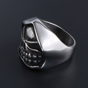 Skull <b>Titanium</b> Steel <b>Ring</b> Men's Punk Jewelry SA232 Index Finger Fashion <b>Ring</b> Retro Skeleton Design Metal Geometric Style - Product Image 4