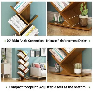 Libreria per Bambini a Forma di Albero, Mobile di Stoccaggio Multilivello in Bambù, Arredamento Moderno per Soggiorno dal Design Semplice - Product Image 5