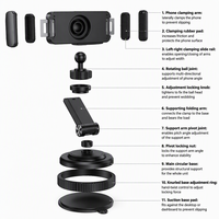 Support magnétique pour téléphone de voiture, réglable à 360 degrés, avec ventouse, support de téléphone pour bureau