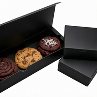Boîte à biscuits personnalisée de qualité alimentaire, couleur rose et noire, pour crêpes, biscuits, beignets, desserts, rouleaux de cannelle, boîte en papier avec séparateurs, emballage pour boulangerie