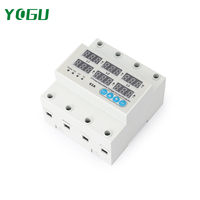Protecteur de tension triphasé YOGU 1-100A 230V 3p+N Limiteur de courant de surtension et de sous-tension Réglable Protection contre les surtensions