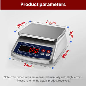 Produit neuf, balance électronique commerciale étanche, 30 kg avec plateau en acier inoxydable - Product Image 2