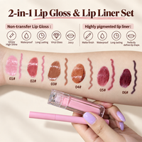Kit de gloss à lèvres et crayon à lèvres effet gelée, longue tenue, non collant, brillant – Meilleures ventes