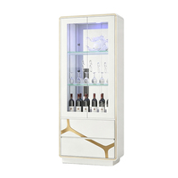 Vitrina de Madera Blanca para Vino, Mueble de Salón, Almacenamiento, Exhibición, Estante para Botellas, Aparador, Muebles Modernos de Lujo para el Hogar