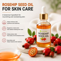 Huile de graines de rose musquée pour les soins des cheveux, de la peau et du visage, non raffinée, pressée à froid, huile de support naturelle à base de plantes, pour les cosmétiques