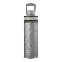 Bouteille d'eau sport à double paroi isolée sous vide, revêtement titane, large ouverture, 18oz/32oz, acier inoxydable écologique
