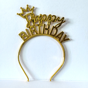 Diadema de Plástico 3D con Diseño de Feliz Cumpleaños, Letras Mixtas (Cursivas, Bloqueadas, <span class=keywords><strong>Serif</strong></span>), Accesorio para el Cabello para Fiestas y Celebraciones, Directo de Fábrica - Product Image 5