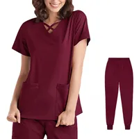 Été Respirant Clinique Dentaire Chirurgicale Infirmière Médecin Scrubs Uniforme Logo Personnalisé Salon de Beauté Esthéticienne Scrubs Top Pantalon Suit