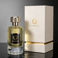 Vente en gros de flacons de parfum de luxe de 100 ml, style tendance, autocollants personnalisés pour flacons de parfum en verre cylindriques avec boîte personnalisée
