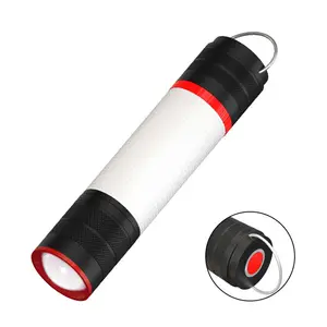 Túi LED Cắm trại ánh sáng xách tay T6 LED Torch Đèn pin ngoài trời từ Zoomable LED đèn pin với Red Blue cảnh báo ánh sáng
