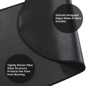 Tapis résistant au feu pour coussins de foyer de cheminée pour tapis de <span class=keywords><strong>protection</strong></span> de sol de poêle à <span class=keywords><strong>bois</strong></span> pour barbecue en plein air fumeur Double face ignifuge - Product Image 5
