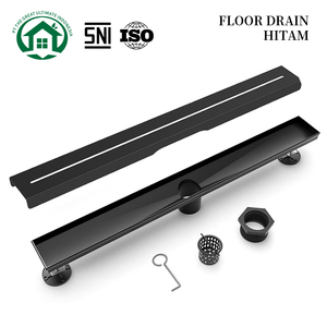 Pano.V <b>Linear</b> Shower <b>Drain</b> 24 Inch 304 Stainless Steel Matte Black Removable Grate Cover Adjustable Feet Rectangle for Bathroom - Product Image 1