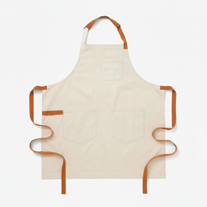 Tablier de cuisine à bavoir de chef en toile personnalisable avec poches Delantales réutilisables pour hommes/femmes avec votre logo - Product Image 1