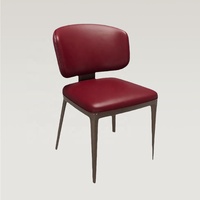 Ensemble de 4 chaises de restaurant d'extérieur modernes, structure en bois, revêtement en cuir, durables, imperméables, écologiques, mobilier commercial