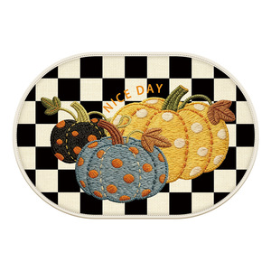 พรมเช็ดเท้ารูปฟักทองลายการ์ตูน รูปวงรี ผ้าลินินเทียม ซึมซับน้ำได้ดี กันลื่น สำหรับห้องน้ำ - Product Image 3