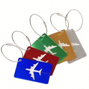 Factory Wholesale Customized Alloy Bulk Blank <b>Name</b> <b>Tags</b> Airplane Metal Travel ID Anodized Aluminum Luggage <b>Tags</b> - Product Image 2