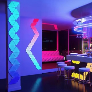 Smart Home <b>Light</b> ABS Triangle LED Panels RGBIC Game Sync Atmosphere White Wall <b>Lights</b> Voice <b>Control</b> Minimalist Apartment Bar - Product Image 1