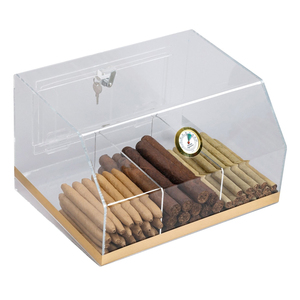 Humidor de Cigarros Acrílico Hermético, Caja Transparente para Cigarros de Escritorio con Higrómetro, Caja de Exhibición Acrílica con Capacidad para hasta 50 Cigarros - Product Image 6