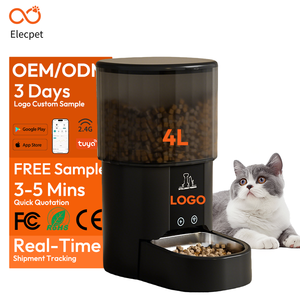 <span class=keywords><strong>Distributeur</strong></span> <span class=keywords><strong>automatique</strong></span> de nourriture pour animaux Elecpet 4L, OEM ODM, logo personnalisé, <span class=keywords><strong>distributeur</strong></span> de croquettes pour chat noir, Wifi 2.4G, Tuya, <span class=keywords><strong>distributeur</strong></span> intelligent pour chat - Product Image 1
