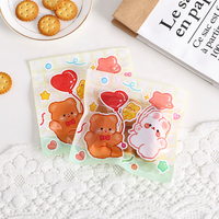 Sachet de conservation alimentaire scellé petit format motif dessin animé, pour bonbons gélifiés, fruits secs, noix de cajou, bonbons, biscuits, petit sac en plastique avec fermeture éclair