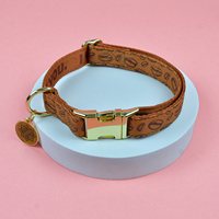 MIDEPET Cartoon Luxus Kaffeebohnen-Druck Weiches Schnellverschluss-Hundehalsband mit Personalisiertem ID-Namensschild für Alle Hunderassen & Katzen