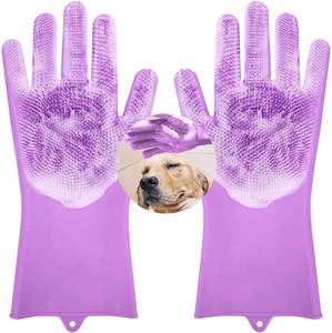 Guantes de Baño para Mascotas de Silicona de Grado Alimenticio, Guantes de Cepillado para Perros y Gatos, Ideales para Bañar y Dar Champú (Paquete de 2) - Product Image 2