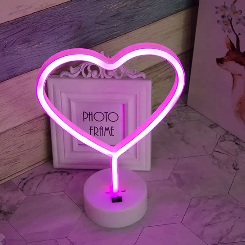 Romantische Hart Neon Light Sign Tafel Licht Voor Meisje Vriend Valentijnsdag Kerstcadeau