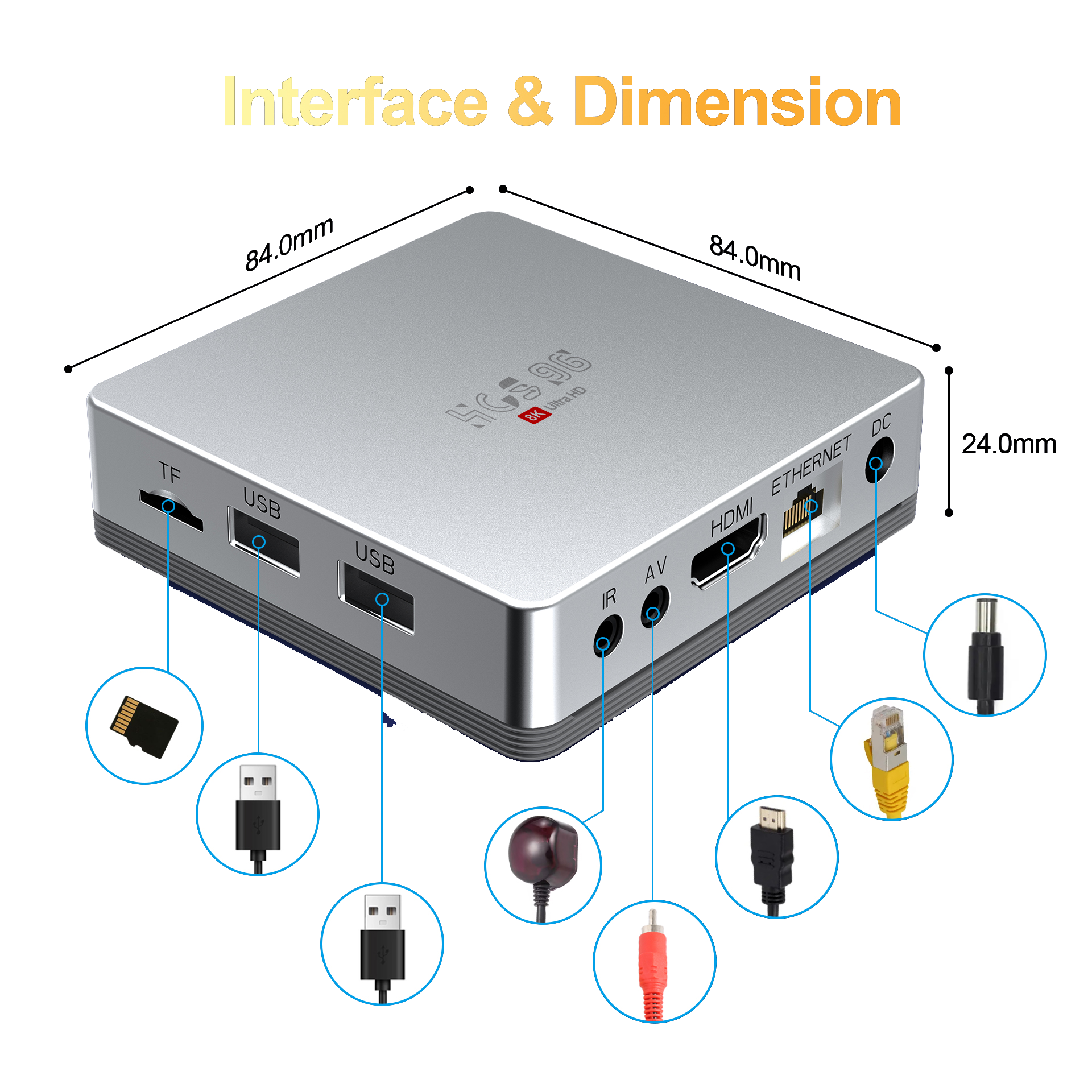 2025 Android 13.0 HCS96 HD 8K TV Box - 2GB RAM, 16GB Storage, BT