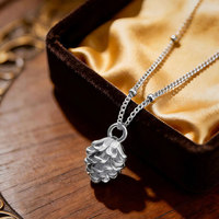 Joyería de Lujo al por Mayor, Collares con Colgante de Piña en Plata de Ley 925 Chapada en Oro de 18K para Mujer