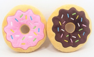 Mainan Anjing Katun Lovely Ahan Hewan Peliharaan, Mainan Anjing Kunyah Suara Quack Donat Cantik - Product Image 3