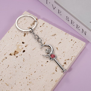 Collier pendentif vintage <span class=keywords><strong>Sailor</strong></span> <span class=keywords><strong>Moon</strong></span> en alliage de zinc avec poignée lune et <span class=keywords><strong>baguette</strong></span> magique en strass, cadeau cosplay pour filles - Product Image 6