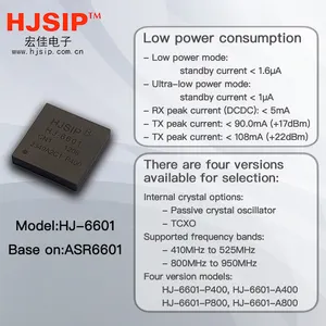 HJSIP HJ-6601 ASR6601 LORA módulo lorawan de longo alcance -148dBm Módulo sem fio de alto desempenho de baixo consumo de energia módulo IOT de tamanho pequeno