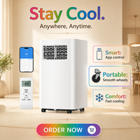 Climatiseur portable Airwens 9000 BTU à faible bruit, économe en énergie, avec roues faciles à déplacer et télécommande