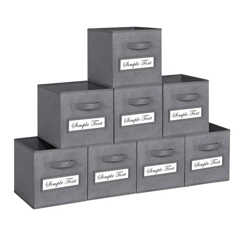 Cubi di stoccaggio contenitori pieghevoli per cubi in tessuto con etichette carte per finestre cestini portaoggetti per contenitori per cubi di stoffa